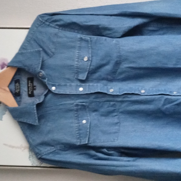 EIGHTY EIGHT PLATINUM MEN'S BLUE DENIM LONG SLEEVE  SHIRT. SIZE S - Picture 10 of 13